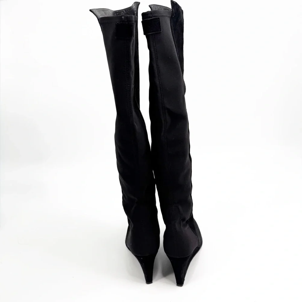 Stuart Weitzman Suede Lander Over The Knee Black Boot 50/50 Tall Boots, Size 9M